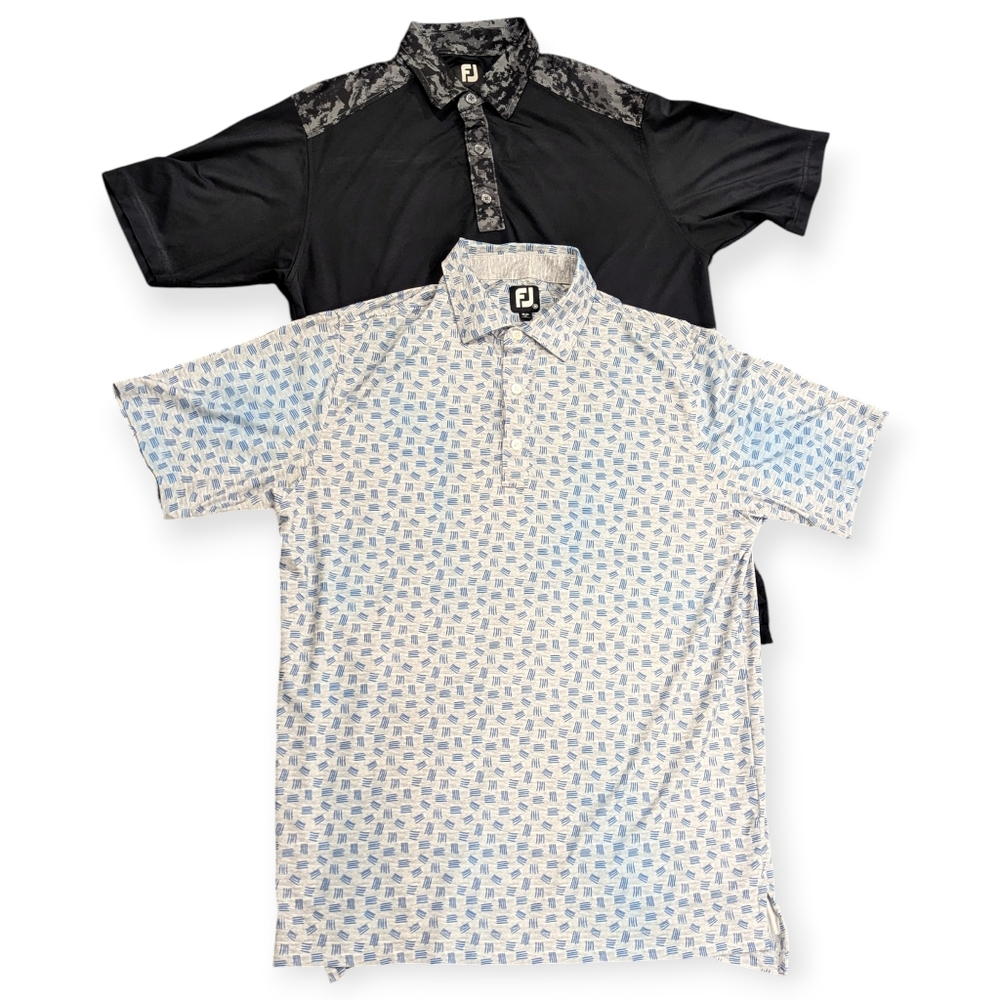 2 FootJoy Golf Performance Lightweight Polo Men's Size Medium Camo Stripe